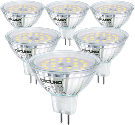 DiCUNO MR16 LED Bulb 12V 50W Halogen Equivalent Non Dimmable GU5 3 Bi