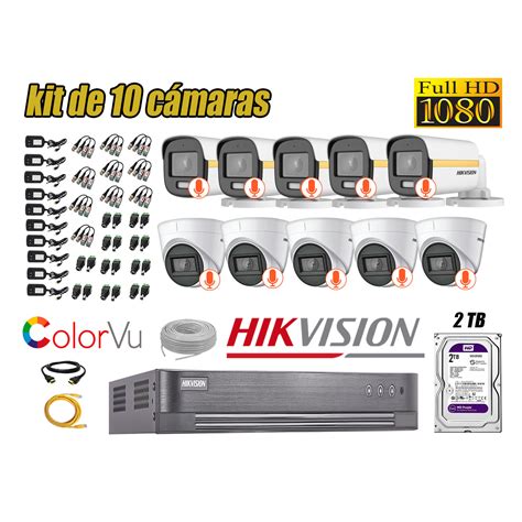 Ripley Hikvision C Maras Seguridad Kit Full Hd Colorvu Vision