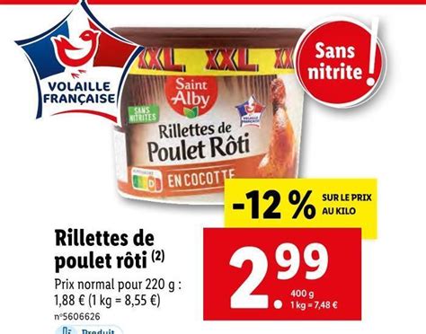 Promo Saint Alby Rillettes De Poulet R Ti Chez Lidl