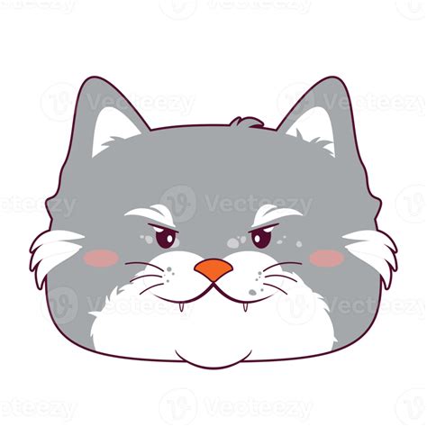 cat angry face cartoon cute 14320536 PNG