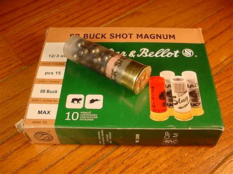 Box 10 Rounds Of Sellier Bellot 12 Gauge 3 Inch Magnum 00 Buckshot