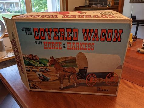 1960s Marx Johnny West Covered Wagon Horse And Harnass W Box 4434