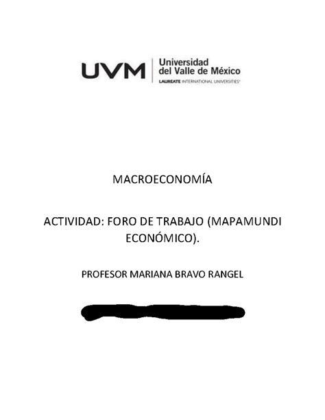 Actividad Foro De Trabajo Macroeconom A Actividad Foro De Trabajo