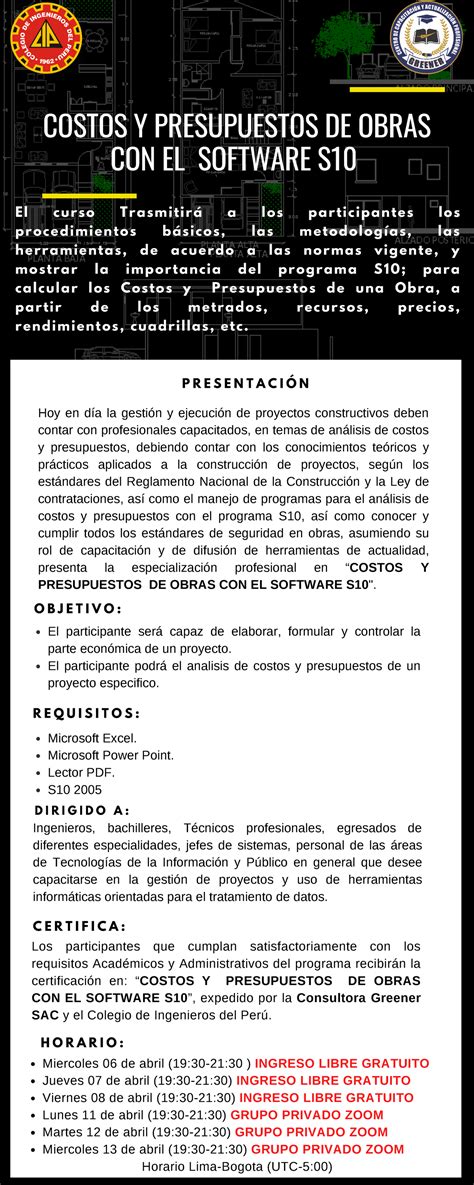 Brochure Costos Presupuestos Y Programacion De Obras Con S Y Ms