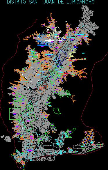 Plano Catastral Distrito San Juan De Lurigancho En Autocad Librer A Cad