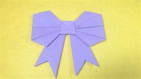 How To Make A Paper Bow Ribbon Easy Origami Bow Ribbon Diy Paper