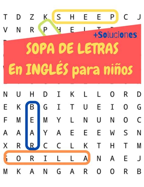 Buy Sopa De Letras En Ingl S Para Ni Os A Partir De A Os Temas