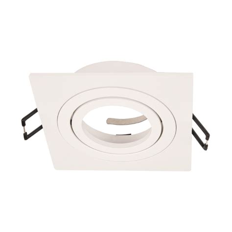 Artefacto Embutir Cuadrado Móvil Aluminio Blanco Mr16 Led