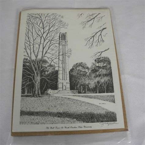 Signed Jerry Miller Ncsu Bell Tower Print Gc5 Auctions