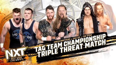 Triple Threat Nxt Tag Title Set For 418 Wwe Nxt