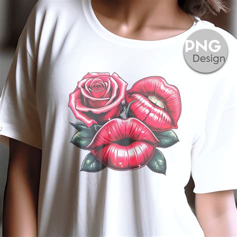 Kiss A Rose Print T Shirts Png File Valentines Day T For Her