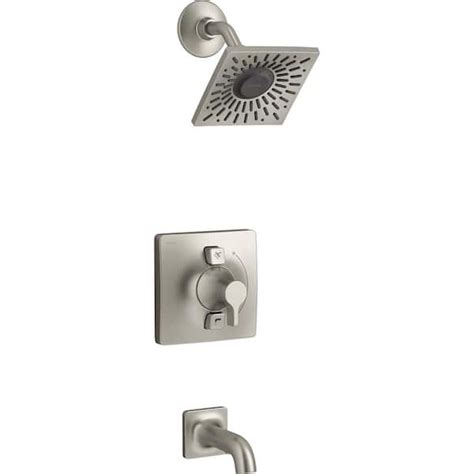 Kohler Contemporary Single Handle 1 Spray Tub And Shower Faucet In Vibrant Brushed Nickel Valve