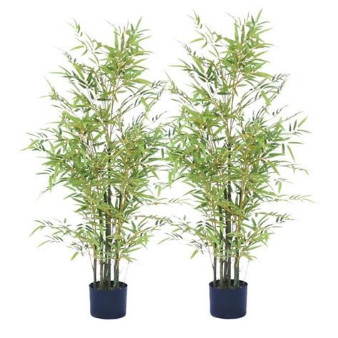 Lot De Bamboo Artificiel Cm Tronc Branches Naturels Plante