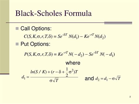 Black Scholes Call Option Formula Quant Rl