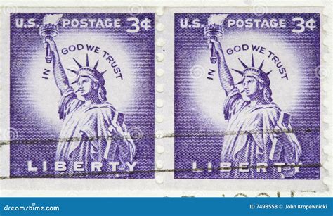 Vintage Us Postage Stamp Liberty Coil Editorial Stock Photo