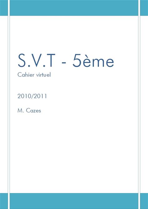 Cahier Virtuel De Svt 5ème By Cazes Svt Issuu