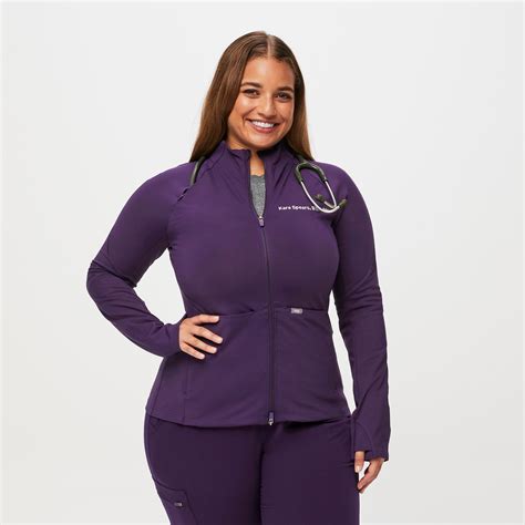 Womens Contourknit Scrub Jacket™ Purple Jam · Figs