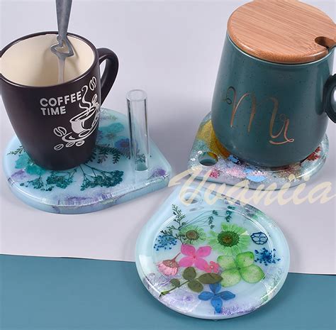 Coaster Mold Water Drop Coaster Resin Mold Storable Cup Mat Etsy