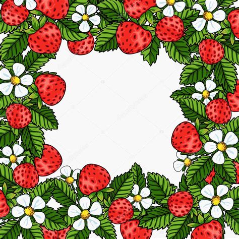 Beautiful Strawberries Composition Frame — Stock Vector © Irskano