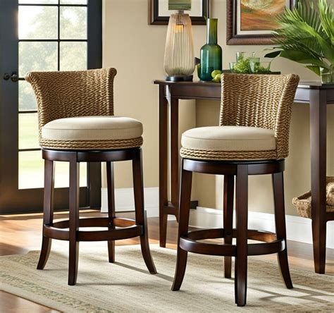 Add Warmth To Your Space With Seagrass Spinning Bar Stools Corley Designs