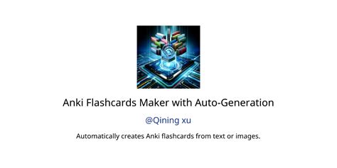 Anki Flashcards Maker With Auto Generation Gpts Features And Functions