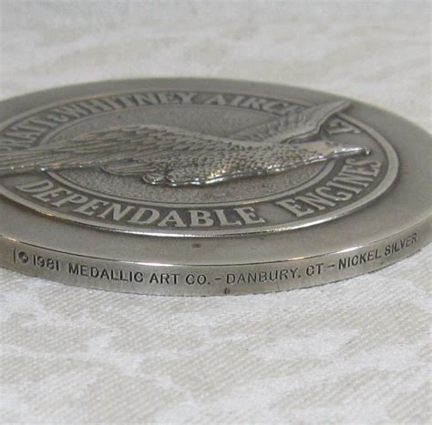 pratt whitney bald eagle logo nickel silver paperweight
