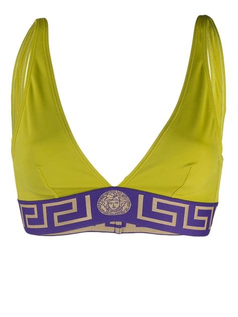 Versace Greca Triangle Bikini Top Farfetch