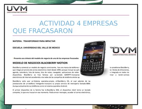 Actividad 4 Empresas Que Fracasaron ACTIVIDAD 4 EMPRESAS QUE