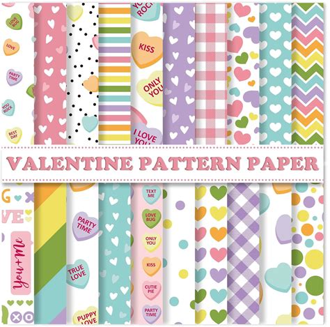 Amazon Whaline 40 Sheets Valentine Pattern Paper Conversation