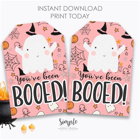 Youve Been Booed Printable Tag Halloween Activity Youve Been Booed T Tags Neighborhood