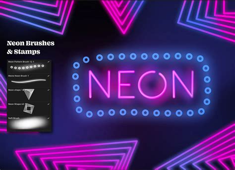 Mini Neon Procreate Brushes GraphicsBunker