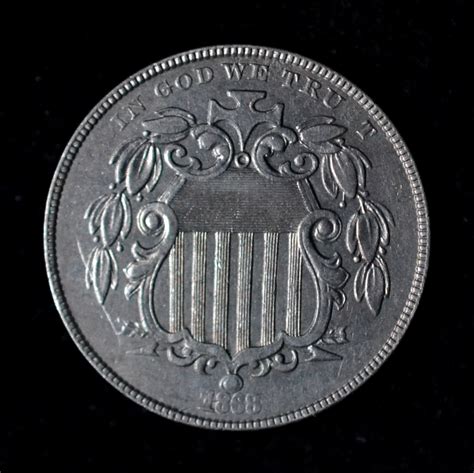 1868 5C Shield Nickel About Uncirculated Plus