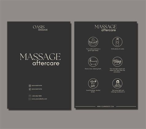 Massage Aftercare Card Template I Printable Aftercare Card I Etsy Uk