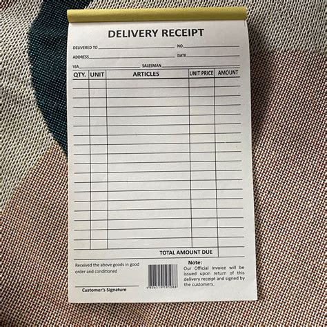 Delivery Receipt Hobbies Toys Stationary Craft Craft Supplies