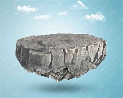 Premium Photo 3d Illustration Of Flying Flat Surface Stone Isolated