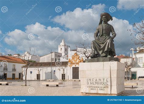 Statue Of Infante Dom Henrique Prince Henry In The Town Square With