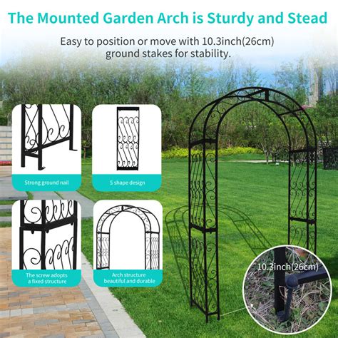 Scendor 838 H X 488 W Heavy Duty Iron Arbor Rose Garden Arch For Outdoor Climbing Plants