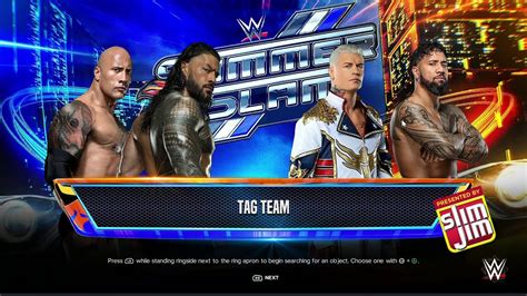 EPIC WWE 2K24 EPIC TAG TEAM MATCH THE ROCK ROMAN REIGNS Vs