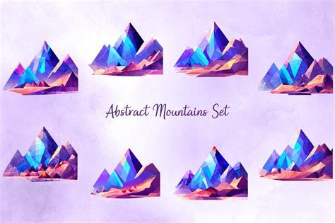 Abstract Mountains Set Graphic by Picture Paradise · Creative Fabrica