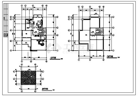 某三层经典别墅建筑施工cad图含三套别墅方案设计图别墅建筑土木在线