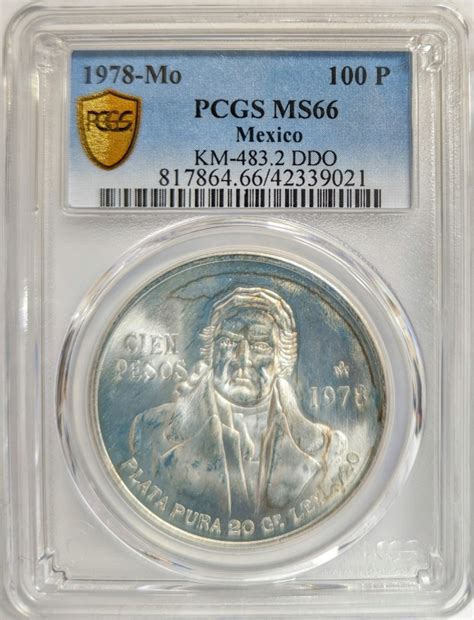 Mo Mexico Pesos Jose Maria Morelos Pcgs Ms Ddo Silver