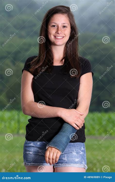 Girl Broken Arm Stock Photo Image 48969889