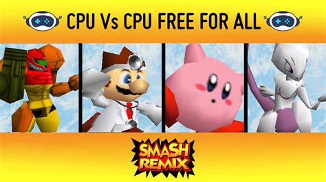 DR MARIO Vs MEWTWO Vs SAMUS Vs KIRBY SMASH REMIX Full AI CPU VS CPU