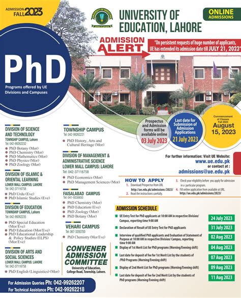 Admission Open In University Of Education Township Lahore 20th July 2023