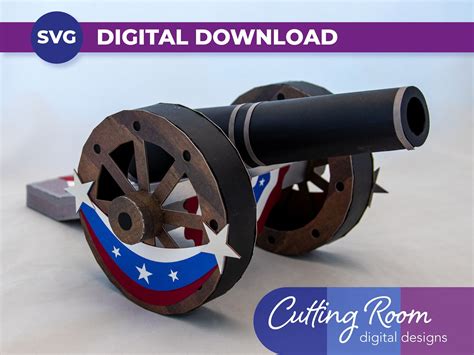 Revolutionary War Siege Cannon 3d Svg Graphic By Cuttingroomdesigns