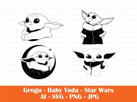 Baby Yoda Svg Grogu Svg Star Wars Svg The Mandalorian Etsy Canada