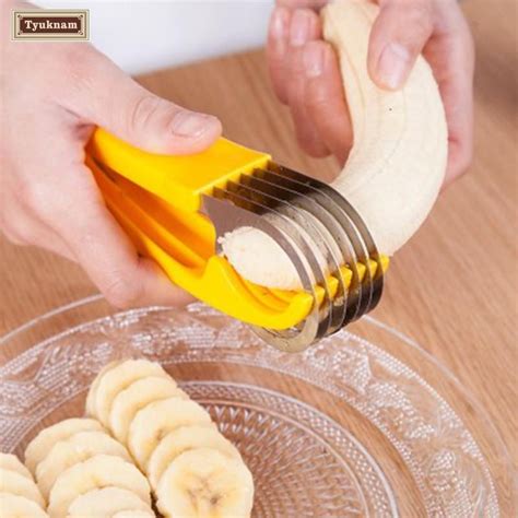 Stainless Steel Banana Slicer Cutter Chopper Fruit Salad Cucumber