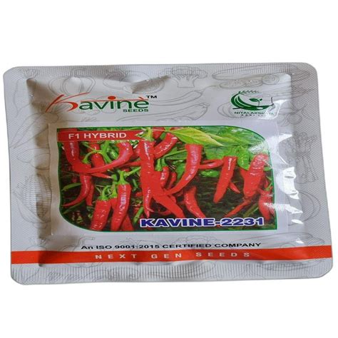 Red Kavine 2231 Hybrid Chilli Seed Packaging Type Packet Packaging