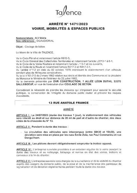 Calaméo Arrete 1471 2023 Interdiction Stationnement Et De Circulation