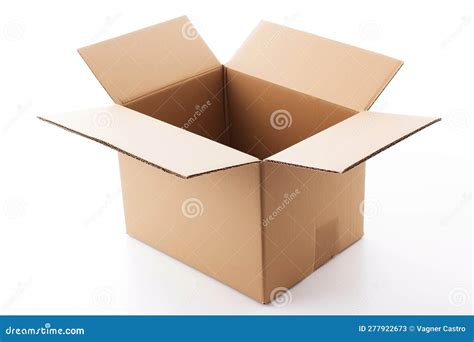 Cardboard Box Isolated On White Background Brown Square Cardboard Box